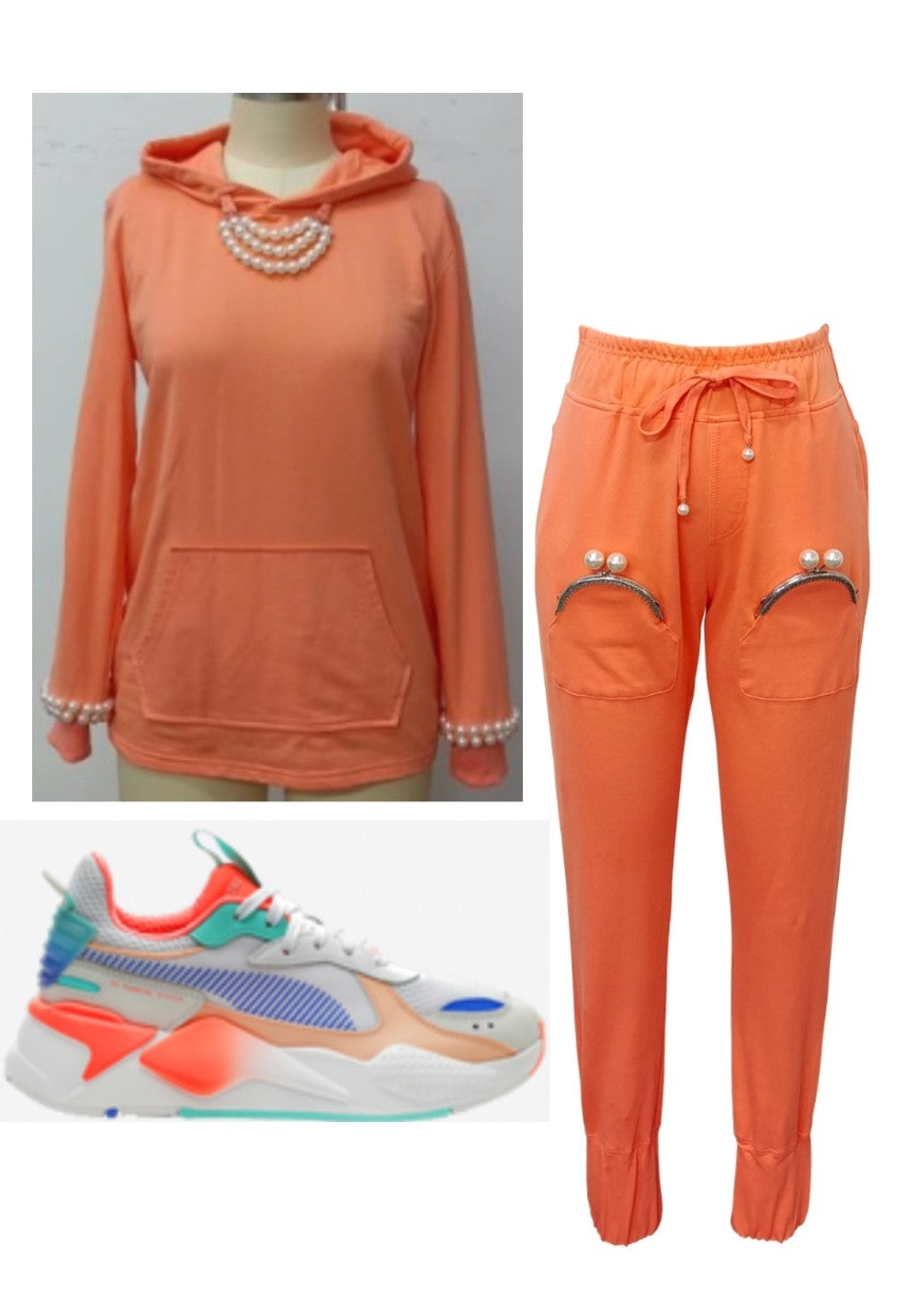 Girlie Pearlie Jogger 2 Piece Set W/ 5 Pockets